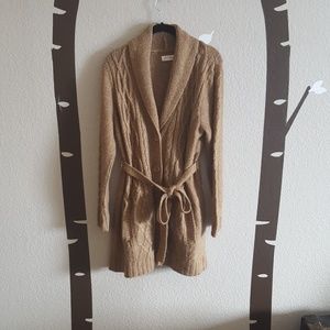 Faded Glory Tan Tunic Length Cardigan